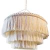 Milageto Macrame Paralume Lampada a Sospensione Moderna Intrecciata a Mano Chic Nappa Boho Paralume Paralume per Camera da Letto Dormitorio Home Office, 30 cm x 40 cm