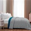 IlGruppone Trapunta Invernale Piumino Tinta Unita Double Face Caldo Piumone Prodotto Italiano Imbottitura Coperta Anallergica Traspirante (Matrimoniale, Petrolio-Grigio)