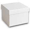 Aurora Store - 10 Scatole in Cartone con Coperchio Bianco Pieghevole Fai da Te 17x17x8 cm bomboniera Matrimonio Battesimo Comunione Regalo Muffin Porta Confetti