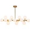HWSY 16 Lampadario Sputnik Oro Chiaro, Lampadari Moderni DNA Bronzo, Lampada A Sospensione Con Paralume In Vetro Con Globo A LED, Plafoniera Per Montaggio A Semi Incasso Per Soggiorno Camera Da Letto, Oro,
