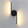 BATCAR Lampada da parete lineare nera, lampada da parete in metallo ultrasottile con paralume in acrilico, applique moderne a LED, applique per illuminazione decorativa da comodino, lampade da parete a