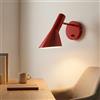 B·LED BARCELONA LED BARCELONA LED Applique da Parete Interno Design Melisa in Alluminio Rosso, Lampada da Muro Vintage Paralume Orientabile, Attacco E27 Ideale Testiera Letto, Camera da Letto Soggiorno