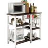 DlandHome Scaffale Cucina Salvaspazio, Supporto per Microonde e Forno, Mensola Cucina per Mettere Piatti e Ciotole, 6 Portaspezie con 1 Cestello in Ferro + 3 Gancio, Nero