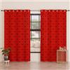 PETTI Artigiani Italiani - Tende a Pannelli per Interno con Anelli 2 Pezzi 140x280cm, Tenda Camera da Letto e Soggiorno Oscuranti Isolanti e Moderne, Fiocco Rosso, 100% Made in Italy