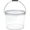 Garronda Secchio con Coperchio 10 L per la conservazione di Prodotti Alimentari e chimici 20 Pezzi Trasparente GD-0072