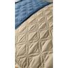 Corredocasa - Trapuntino Copriletto Trapuntato Primaverile Bicolore Double Face Made in Italy per Letto Matrimoniale Disponibile in Vari Colori Elegante e Versatile (Beige/Blu, 1 Piazza e Mezza)