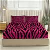 Generico Lenzuolo sopra morbido e confortevole 160x190 cm Lenzuolo 100% microfibra spazzolata, senza rughe e anti-peeling Linea A Righe Zebra per Materasso Alto 30cm, Rosa