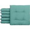IlGruppone Passione Casa Set 4/6 Cuscini Sedia con Lacci 4 Punti Cucina Imbottiti Spessore 6 Cm Prodotto Italiano 40 x 40 in Cotone Tinta Unita - Tiffany - 6 Pezzi