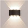 Dopastore Applique da Parete LED 18W Design Moderno Bianco Lampada da parete Da Interno Esterno Impermeabilità IP65 Per Camera Salone Giardino (Nero luce naturale 4000k)