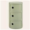 WEIDPHL Comodino Rotondo, Comodino con 3 Cassetti, Tavolino, Mobiletto Portaoggetti con Anta Scorrevole per Soggiorno, Camera da Letto, Bagno,Matcha Green