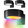 Generico 3 Pacchi Luce per Quadri Senza Fili, Faretto per Quadri LED a Batteria, Luci da Parete Magnetiche, RGB Dimmeble Lampada di Artistica con Telecomando e Timer, Lampada da Muro per Lettura, Luci a Disco