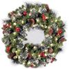 FAIRYAUSHOPYA Ghirlanda Natalizia Illuminate con luci a LED - Ghirlanda di Abete per Porta di casa, Decorazione Natalizia per Finestre, Camino, Giardino, Interni ed Esterni (40cm) (verde-B)