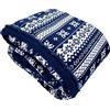 Tata Home Coperta Divano Plaid Coperta Morbida Plaid Divano in Morbido e Caldo Pile Invernale Peloso in Fantasia Misura 127x250 cm Dis. Lapponia Colore Blu
