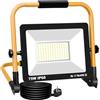 RIGIDON Portatile Faretto da Cantiere a Led, 75W 7500LM Faretti Led Faro LED Con Spina, Staffa Pieghevole,Faretto Lavoro Per Officina, Garage, Industriale, Giardino Esterno, Bianco