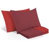 PARAMAISON Copripiumino Matrimoniale 250x220 cm in Microfibra Bicolore, Set con 2 Federe 80x50 cm, Morbido e Ipoallergenico | Rosso/Bordeaux