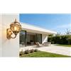 Chao Zan Color oro Applique da parete Lanterna elegante vintage stile rustico 230v E27 impermeabile perfetta per esterni: cortile, balcone e giardino portico Padiglione terrazza（Lampadina non）