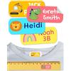 ETIKIDS 50 Etichette adesive personalizzate per vestiti e articoli Non è necessario stirare. Adesivi con nome a prova di lavatrice e lavastoviglie. Per scuola e l'asilo