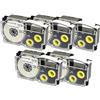 PRESTIGE CARTRIDGE 5 Cassettes XR-12WE XR-12WE1 nero su bianco 12mm x 8m Nastri compatibili per Etichettatrice Casio KL-60 KL-100 KL-120 KL-200 KL-300 KL-750 KL-780 KL-820 KL-2000 KL-7000 KL-7200 KL-8100 KL-8200 CW-L300