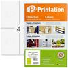 Printation Etichette universali, 105 x 148,5 mm, DIN A6, stampabili, autoadesive, colore bianco, 100 fogli formato A4, 2 x 2, 105 x 148,5, etichette adesive per spedizioni, 3483 6120 4476, 105x148