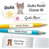 melu kids® Set di Etichette Adesive Personalizzate Scuola [60, Bianco] - Etichette Adesive per Matite, Quaderni, Materiale Scolastico e Oggetti - Resistenti all'Acqua - Tre Dimensioni