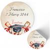 FERDINANDO FAMA' FAMÀ - Etichette Adesive Personalizzate Pergamene Cappello Ø 38 mm - Sticker Personalizzati con Nome e Data 175pz
