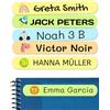Haberdashery Online 50 Adesivi personalizzati con nome per bambini. Etichette adesive per scuola, asilo, libri, giocattoli e contenitori Tupperware. Etichette impermeabili 6x1 cm.