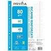 Pryma Ricambi Rinforzati FSC A4 - Confezione 5 Blocchi da 40 Fogli 80 g - Carta per Quaderni ad Anelli, Foratura Universale (Righe 0C)