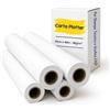 Generico Confezione 4 Rotoli Plotter 91cm x 50m - 90g/m² | Carta Bianca Professionale per Stampa Tecnica, CAD, GIS e Grafica | Superficie Liscia, Asciugatura Rapida | Foro 50mm, Ø 96mm