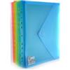 office box Cartella busta chiusura in velcro con soffietto da 3 cm. Formato A4+/Folio - REF 357- Per l'archiviazione ad anelli in colori classici traslucidi con finitura Soft Touch by Office Box. (Assortito)