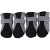 Generic 4 stivali antiscivolo in rete per cani, antiscivolo, sicuri per animali domestici, scarpe riflettenti per cuccioli, suola morbida e traspirante, protezioni per zampe di cane (S-nero)