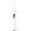 PawHut Albero Tiragraffi per Gatti a Soffitto Regolabile 225-255 cm Bianco