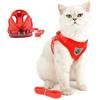 SELMAI Pettorina Gatto con Guinzaglio Riflettente Maglia Morbida Imbracatura per Cani Piccola Taglia Cucciolo Ragazzi No Pull Imbottito Cablaggi Regolabile Piombo per Kitten Chihuahua Yorkie Rosso S