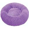 Lukery Cuccia per Cani Cuccia per Gatti, Cuscino Rotondo in Peluche Morbido Lavabile Letto Peluche Antistress Ciambella per Animali Domestici per Cani di Piccola, Media e Grande Taglia (60CM,Viola)