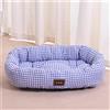 Odot Cuccia Cane Interno Taglia Grande Media, Animale Cuccia Cane Esterno, Stampa a scacchi Rettangolo Gatto Divano per Piccolo Letto Gatti, Fondo Antiscivolo, Lavabile (Blu,XL)