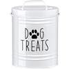 Fonowx Contenitore per Biscotti per Cani per Animali Barattolo per Croccantini con Chiusura Sicura E Scatola di Latta Adatto per Organizzare La Dispen, Bianco