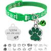 Uiopa Collare Gatto Personalizzato + Medaglietta Cane Personalizzata con Incisione, Collare Cane Taglia Piccola con Campanelli, Regolabile 19-32 cm Collarino per Gattino e Gatti (Verde chiaro)
