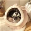 Orgrul Cuccia per gatto, calda, cuscino imbottito rimovibile, super morbido (rosa, cucciare)