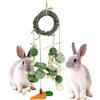 Generic Giocattolo per coniglio da appendere: giocattoli da dentizione per conigli, giocattoli da masticare per piccoli animali | Giocattolo da masticare per coniglio naturale fatto a mano | Giochi per uccell
