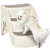 PawHut Scaletta per Cani Pieghevole con 3 Gradini Antiscivolo Beige