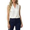 Zidoley Top Camisole da Donna, Top con Scollo a V in Raso di Seta, Camicette Estive Senza Maniche, Canotta Basic (IT, Testo, S, Regular, Regular, Bianco)