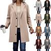 DeHolifer Cappotto Lungo da Donna Giacca Foderato in Pile Trenchcoat Monopetto Giacche Colletto Rialzato Cardigan Invernale Calde Blazer Casual Cappotto Tinta Unita Parka Taglie Forti Felpa da All'aperto