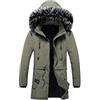 Storerine - Piumino invernale da uomo, caldo, parka, con cappuccio, pelliccia, a maniche lunghe, con cerniera, taglia L, 3XL, Nero , XL