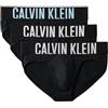 Calvin Klein Hip Brief 3Pk 3YN - Black W Oatmeal Logo Black X-Large