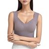 Fulidngzg Intimo Donna con Reggiseno Incorporato Elasticizzato Elegante Intimo Calda Cotone Traspirante Canottiera Completo Invernali Canottiere Sportiva Maglia Termica Termica Smanicato Maglia
