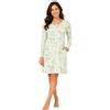 Linclalor Camicia da Notte Manica Lunga Serafino Reglan Interlock Stampato 100% Cotone Art.92238 (Panna-Argento, 50)