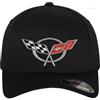 Chevrolet Licenza Ufficiale Corvette C5 Flags Flexfit Baseball cap (Rosso), Large/X-Large