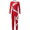LiiYii Body Intero per Bambina Tuta Intera da Pattinaggio Ginnastica Artistica Paillettes Leotards Vestito Danza Classica Balletto Tutina Completo da Allenamento Rosso 7-8 anni