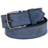 Emila Cintura blu uomo 40 mm nabuk cinta vera pelle scamosciata 4 cm artigianale casual sportiva con fibbia ardiglione per jeans x pantaloni da ragazzo made in italy belt 130 Vera Pelle Blu