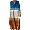 Gienslru Abito Estivo Lungo Donna Boho Chic Floreale Vintage, Scollo a V Maniche Lunghe in Lino Leggero con Tasche, Vestito Elegante Casual per Vacanze Primavera Estate Taglie Forti Curvy 2026 Moda Cerimonia