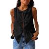 YongXinMY Canottiera da donna con fiocco sul davanti, Y2K, senza maniche, peplo con orlo increspato, vestibilità ampia, babydoll, camicie per uscire estivamente, camicetta top casual elegante tunica